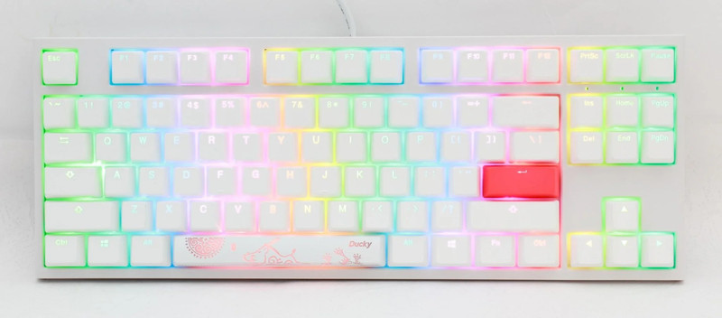 Ducky One 2 TKL Pure White Mechanical Keyboard-Cherry RGB Black switch - لوحة مفاتيح